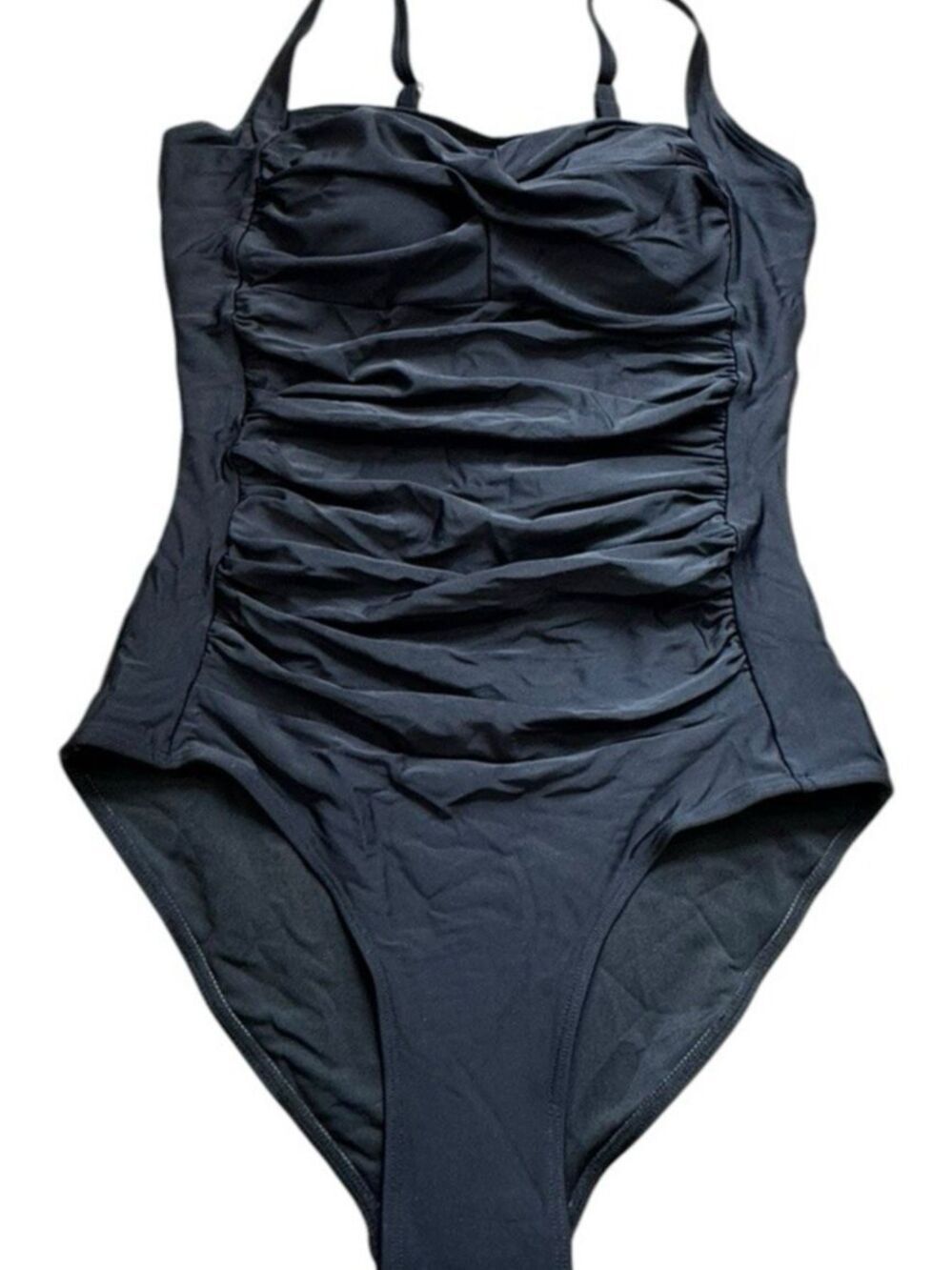 NWT Ekouaer Black One Piece Vintage Monokini Tummy Control Swimwear Sz Medium